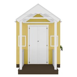 Casinha de Brinquedo Artesanal com Varanda MDF Branco/Amarelo - Criança Feliz Casinha com Varanda - 6