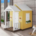 Ver imagem 1 de Casinha de Brinquedo Artesanal com Varanda MDF Branco/Amarelo - Criança Feliz Casinha com Varanda