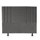 Ver imagem 1 de Cabeceira Estofada Casal Grécia 140cm Suede Cinza-escuro