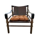 Ver imagem 2 de Cadeira de Caça Beatriz Estilo Nostálgico Vintage Couro de Sela e Madeira Maciça