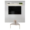Ver imagem 1 de Painel para TV Trento 223 Ripado Bali LED com Mesa de Centro Lina-DJ Móveis