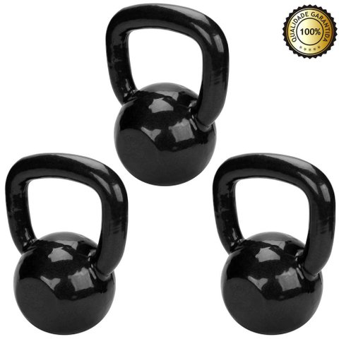 Kit Kettlebell Emborrachado Funcional De 4, 6, 8 Kg