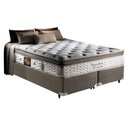 Ver imagem 1 de Cama Box Queen: Colchão Molas Ensacadas Herval MasterPocket Imperatore Eco Bamboo + Base Velvet Cinz
