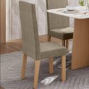 Ver imagem 2 de Kit 6 Cadeiras Nice com Espaldar – Tecido Veludo Suede, Pés em Mdf com Sapatilhas Plásticas Mel/