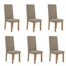 Kit 6 Cadeiras Nice com Espaldar – Tecido Veludo Suede, Pés em Mdf com Sapatilhas Plásticas Mel/ - 1