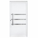 Ver imagem 1 de Porta de Giro Alumínio Branco Lambril c/Friso Puxador 60cm Maxx - Direita - 210x60