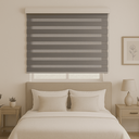 Ver imagem 1 de Persiana Rolo Double Vision Zebra 160larg X 160alt Cinza com Bando - Sala/ Escritório/quarto/sacada