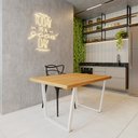 Ver imagem 1 de Mesa Industrial para Ambiente Biofílico Madeira Maciça Lanna com Ferragem 1,20m Branco