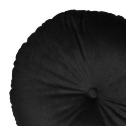 Almofada Redonda Boho Velur 50cm Botão Casa Paloma Preta - 4