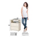 Ver imagem 5 de Mesa de Cabeceira Lacy 2 Gavetas Henn MDP Moderna Quarto Compacta 65cm com Pés ABS