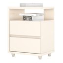 Ver imagem 2 de Mesa de Cabeceira Lacy 2 Gavetas Henn MDP Moderna Quarto Compacta 65cm com Pés ABS