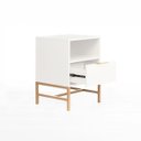 Ver imagem 2 de Mesa de Cabeceira Square 1 Gaveta 1 Nicho 60 Cm X 43 Cm X 40 Cm Branca