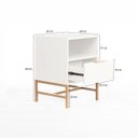 Ver imagem 5 de Mesa de Cabeceira Square 1 Gaveta 1 Nicho 60 Cm X 43 Cm X 40 Cm Branca