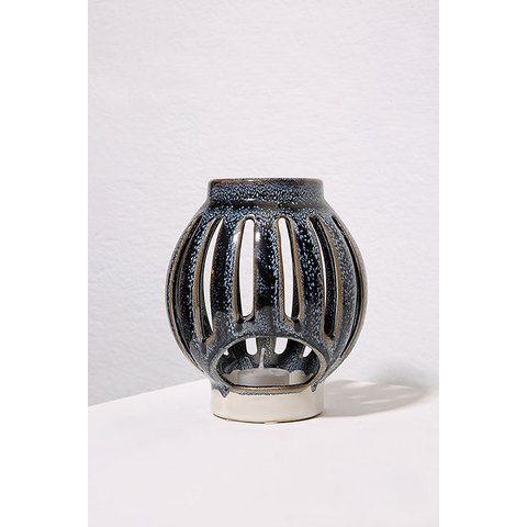 LANTERNA EM CERÂMICA MIRAGE 17,5X12,7 AZUL - CASA LIBRE