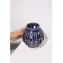 Ver imagem 3 de LANTERNA EM CERÂMICA MIRAGE 17,5X12,7 AZUL - CASA LIBRE