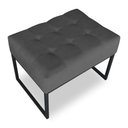 Ver imagem 3 de Kit 02 Puffs Lisa Suede Grafite Base Metálica Industrial Preto - Pallazio