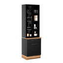 Ver imagem 1 de Armario para Cozinha com Cristaleira e Balcão Kit Exclusive:grafite/preto