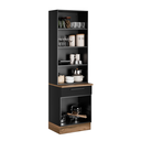 Ver imagem 3 de Armario para Cozinha com Cristaleira e Balcão Kit Exclusive:grafite/preto