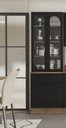 Ver imagem 2 de Armario para Cozinha com Cristaleira e Balcão Kit Exclusive:grafite/preto
