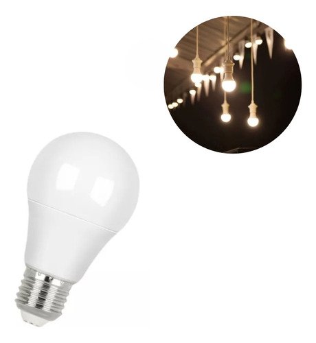 Lâmpada Led 9w Bulbo Soquete E27 Bivolt Branco Quente 3000k - Branco-frio - 110v/220v