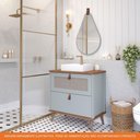 Ver imagem 5 de Gabinete para Banheiro 60 Cm 100% Mdf 1 Gaveta 1 Porta Basculante Veneto Mgm Móveis Pistache/freijo