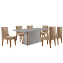 Ver imagem 2 de Mesa de Jantar Diane 180cm Tampo Mdf Vidro com 6 Cadeiras Safira Moderna Mobília