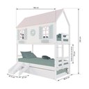 Ver imagem 3 de Treliche Casinha Bela com Coração Kit Escada/escorregador - Madeira Maciça Branco/rosa/verde |