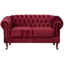 Ver imagem 3 de Namoradeira Chesterfield Duque 2 Lugares em Veludo:Veludo Bordô