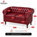 Ver imagem 5 de Namoradeira Chesterfield Duque 2 Lugares em Veludo Bordô