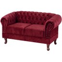Ver imagem 2 de Namoradeira Chesterfield Duque 2 Lugares em Veludo Bordô