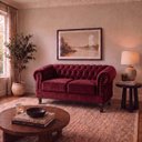Ver imagem 1 de Namoradeira Chesterfield Duque 2 Lugares em Veludo:Veludo Bordô