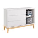 Ver imagem 2 de Cômoda Infantil New Classic com Porta Branco com Pés Madeira Natural – Reller