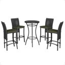 Ver imagem 1 de Mesa Bistro e 4 Banquetas Roma Preta Corda Náutica 12 Trama Original