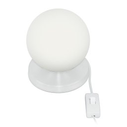 Luminária Abajur de mesa Globo Orby Branco Base Redonda - 3