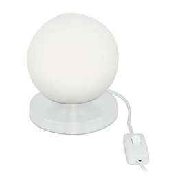 Luminária Abajur de mesa Globo Orby Branco Base Redonda - 2