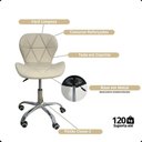 Ver imagem 5 de Conjunto Mesa Nomad com Cadeira Escritório Vegas Base Giratória Estofada Nude