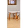 Mesa de Jantar Redonda Júlia de 90cm - Pés em Madeira Maciça - Tampo Branco - 2