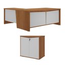 Ver imagem 3 de Conjunto Escritório Freijó/branco: Mesa Chefia 6300 + Balcão 6352
