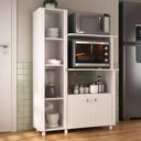 Ver imagem 6 de Balcão Multiuso 96,2cm com Vidro 3 Portas para Forno e Micro-ondas Multimóveis Cr20343 Branco