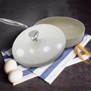 Jogo de Panelas Antiaderente Cerâmica Cuisine Retrô Pérola