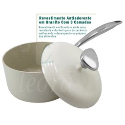 Jogo de Panelas Antiaderente Cerâmica Cuisine Retrô Pérola - 2