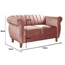 Ver imagem 4 de Namoradeira Decorativa Chesterfield Sofá Realeza Vintage - Veludo Rosê