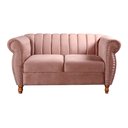 Ver imagem 1 de Namoradeira Decorativa Chesterfield Sofá Realeza Vintage - Veludo Rosê