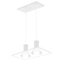 Ver imagem 1 de Luminária de Teto Pendente de Sobrepor Quadrado p/ 02Lâmpadas E27 em Vidro Espelhado Bivolt:Branco/B