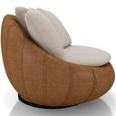 Ver imagem 4 de Kit 02 Poltronas para Sala de Estar Decorativa Giratória Kira Couríssimo Whisky Linho Bege - Lyam
