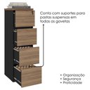 Ver imagem 6 de Gaveteiro Alto Pasta Suspensa Escritorio 4 Gavetas 143x46 cm Nogal Preto Artany