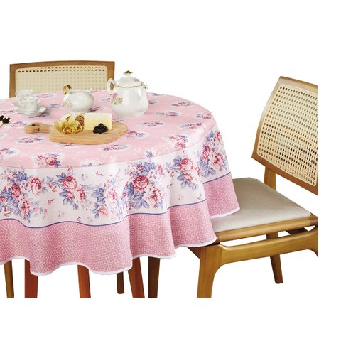 Toalha de Mesa Redonda Estampada Lepper 4 Lugares Pop 1,55m Jéssica