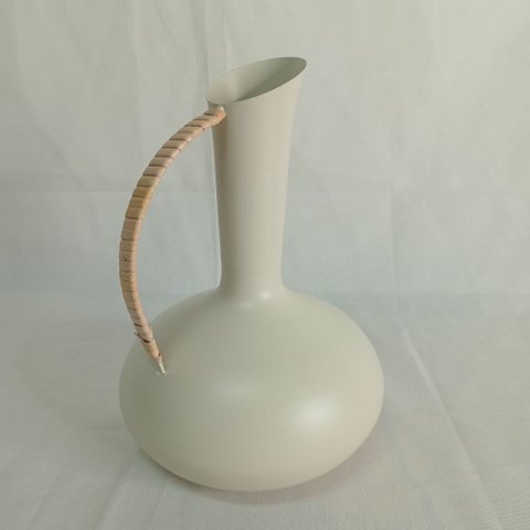 Vaso Garrafa Decorativo Enfeite Home&Co Metal 20x14x14cm Creme