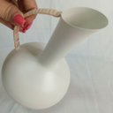 Ver imagem 4 de Vaso Garrafa Decorativo Enfeite Home&Co Metal 20x14x14cm Creme