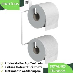 Porta Papel Higiênico Duplo para Caixa Acoplada Branco F.arm - 7